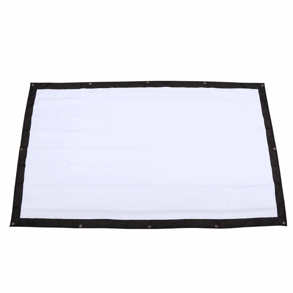 Excelvan 84 inch Simple Folded Projection Screen Wrap Fabric Roll Up 169 Cloth Screen with hole