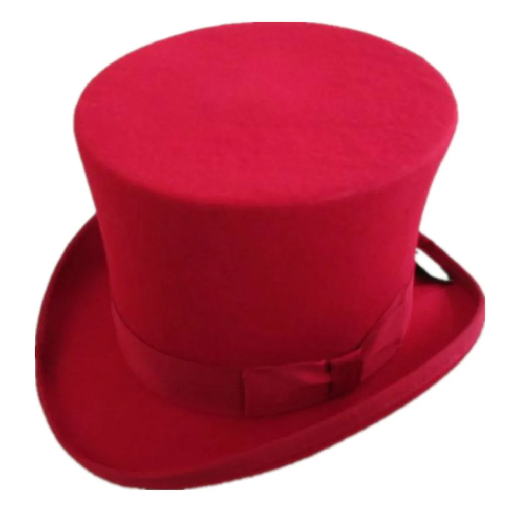 15 см(5,89 дюйма) красная шляпа в стиле стимпанк шерстяные мягкие шляпы топ шляпа викторианские мужские Millinery традиционные Волшебные шляпы волшебников