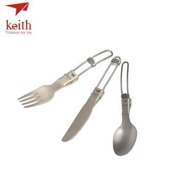 

Keith Titanium Sporks Spoon Fork Ultra Lightweight (Ti) Healthy & Eco-Friendly Spoon/ Fork For Outdoor Travel Hiking Camping