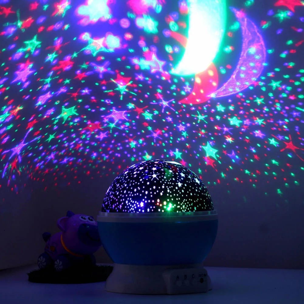 Bébé Enfants chambre Nursery rotative Star Projecteur Lumière Nuit Lampe Violet