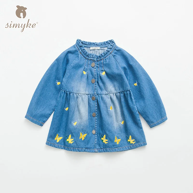 

Simyke Kids Denim Jackets For Girls 2018 Spring Girl Blue Coat Childrens' Causal Jeans Jacket Children Outwear Clothing W8332