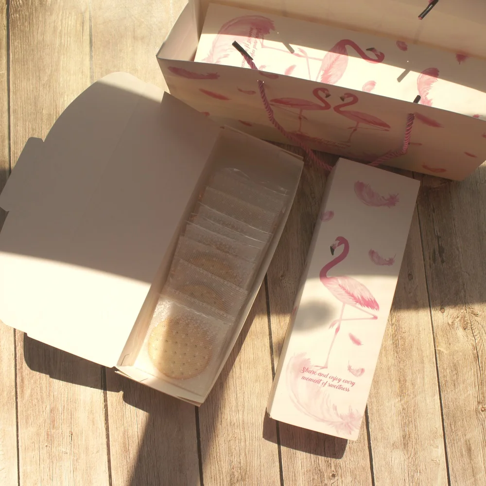Золотой розовый бриллиант Фламинго мраморный дизайн 10 шт 21,5*7*5 см бумажная коробка конфетное мыло с запахом печенья шоколадные вечерние Упаковка для подарков на день рождения