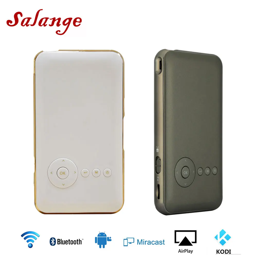 Salange T06 جهاز عرض صغير للجيب Andriod 7.1 واي فاي Blutooth الذكية المحمولة Proyector المدمج في 5000 مللي أمبير بطارية HDMI في Miracast