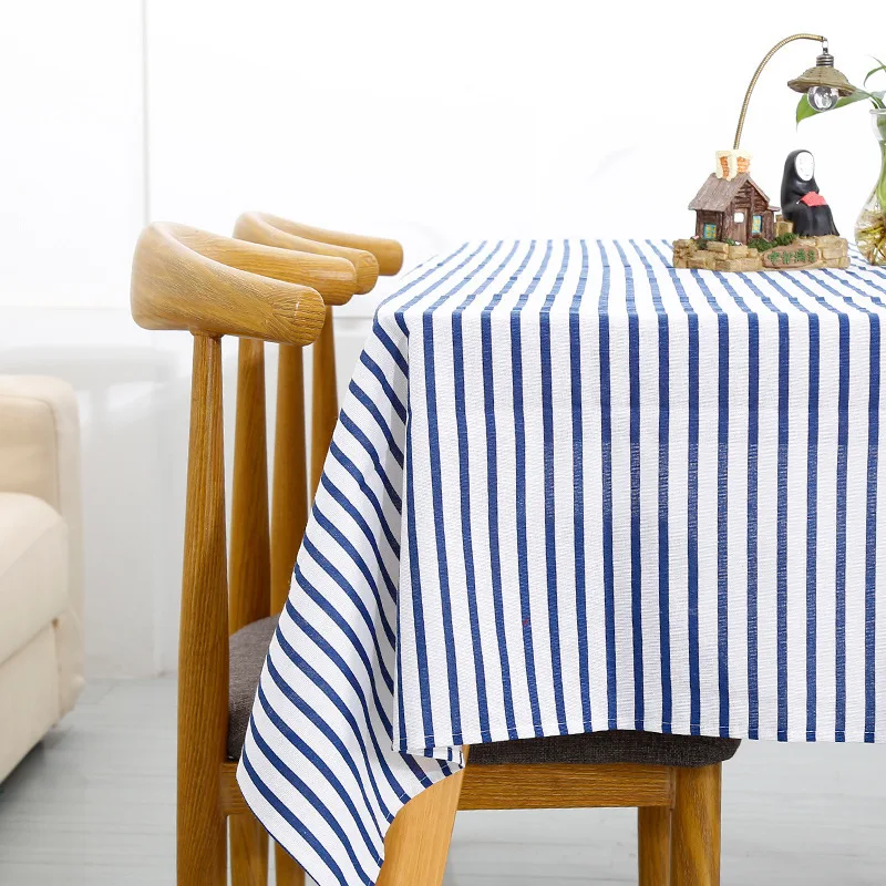 

Stripe Waterproof Table Cloth Modern Home Kitchen Hotel Decorative Rectangular Tablecloths Simple Dustproof Dining Table Cover