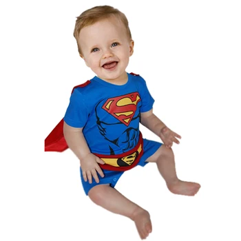 

Summer Cute Baby Rompers Halloween Party Christmas Costumes Superman Cosplay Cartoon Baby Boys Clothing Cotton Outfits New