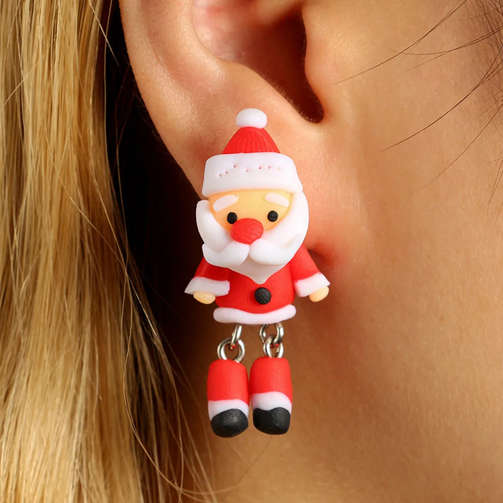 

Christmas Handmade Polymer Clay Soft Cute Santa Ear Earrings Stud Gifts Jewelry Casual Elegance Luxury Earrings Gift