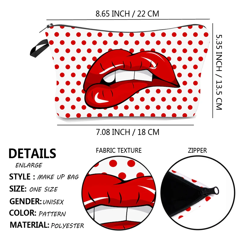 Jom Tokoy Makeup Bag With Printing Pattern Cute Organizer Bag Pouchs For Travel Bags Pouch Women's Cosmetic Bag