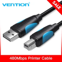 Vention-Cable USB 2,0 para Impresora Tipo A B, Cable de impresión macho A macho, sincronización de datos, carga, 1m, 1,5 m, 2m, 3m, para cámara HP Epson