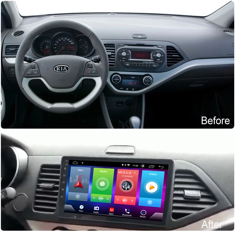 

Full Touch Screen Car Android 8.1 Radio Player For KIA PICANTO Morning 2011 GPS Navigation Video Multimedia Built In Bluetooth