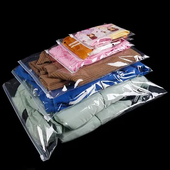 

100pcs/lot Many Sizes Clear Zipper Lock plastic bags for clothing, T-Shirt, Garment packaging item ziplock storage bags