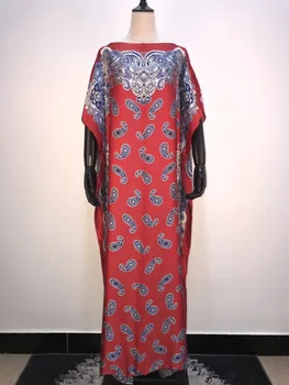 

Elegant Printed Italian Kaftan Silk Women Dresses Free size Dashiki Malaysia Women Silk Dresses African Dresses for women
