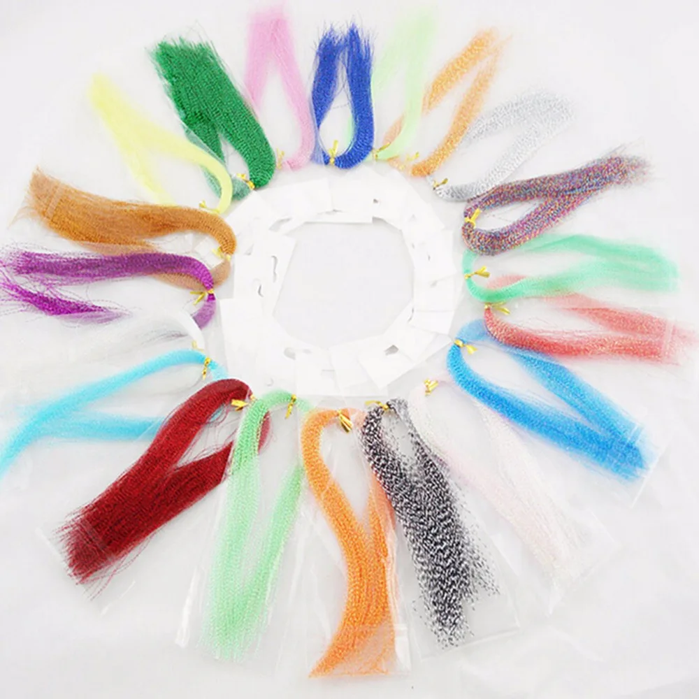 

200 Pcs Colorful Flat Glittering Crystal Flash Tinsel Fly Fishing lure herl baits Fly Tying material