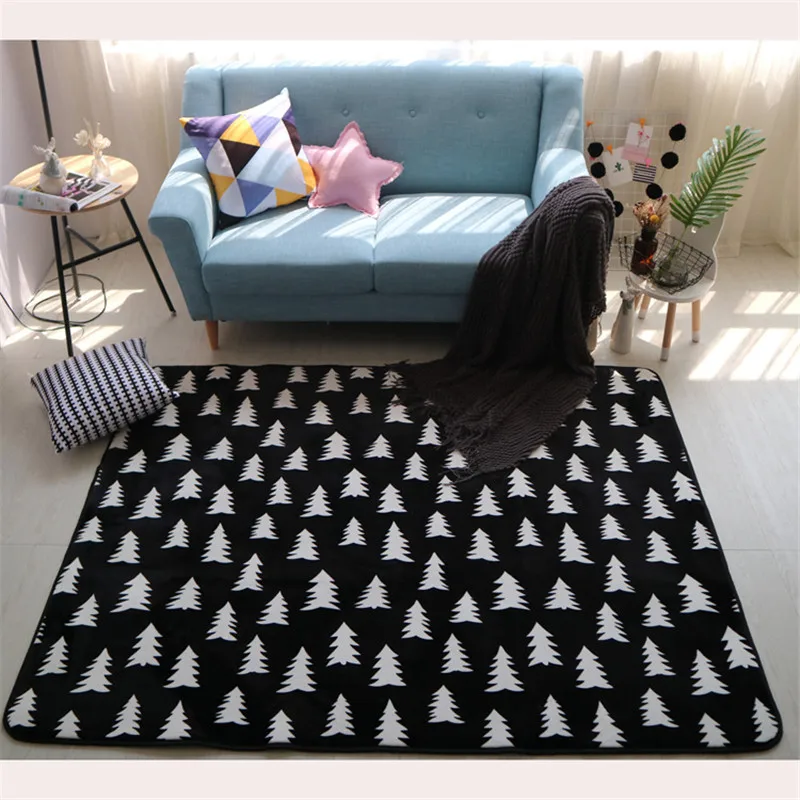 Декор в скандинавском стиле, фланелевый бархатный геометрический большой коврик для гостиной, для ползания и игр, коврики для чайной скатерти, коврики