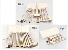 Professional Makeup Brushes Set Cosmetic Real Make Up Tools Eyeshadow Blush Set With Leather Bag– 12/18/24 PCS CHOOSE