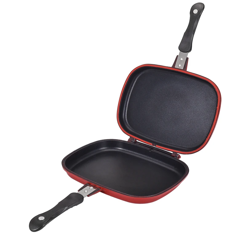 

28cm/32cm Cast Aluminium Double Side Frying Pan Grill For Pancake Steak Rectangle Sealing Cooking Pot Non-stick Skillet Cookware