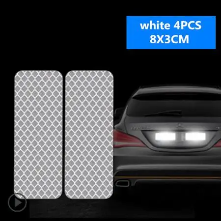 Флуоресцентные автомобильные светоотражающие полосы Предупреждение ющие наклейки для Lada granta vesta kalina priora niva xray largus Opel Astra H G J zafira - Название цвета: White 4pcs