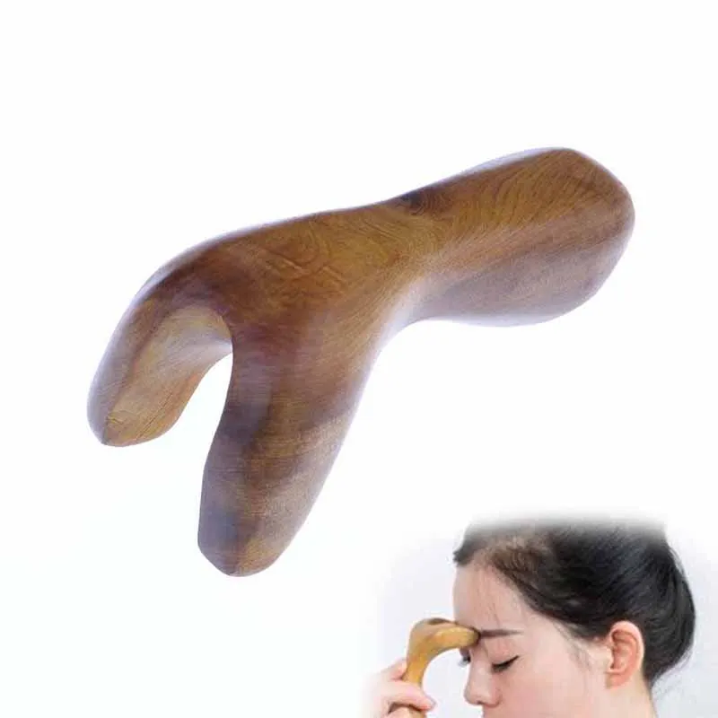 1Pcs Fragrant Wood Facial Nose Gua Sha Tool Body Acupoint Massage Hand Roller SPA Massage Stick Tool Health Care