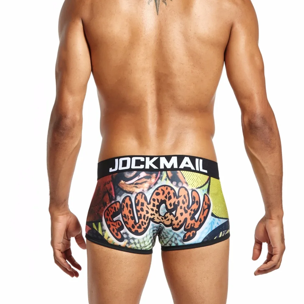 Бренд jockmail мужские трусы боксеры шорты сексуальные игривые трусы мужские трусы-боксеры marca cuecas пестрые трусы нижнее белье