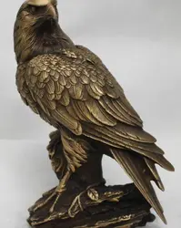 9 "Свирепый Китайский Бронзовый Lifelike Аравия Hawk Орел Птица Цифры Статуя