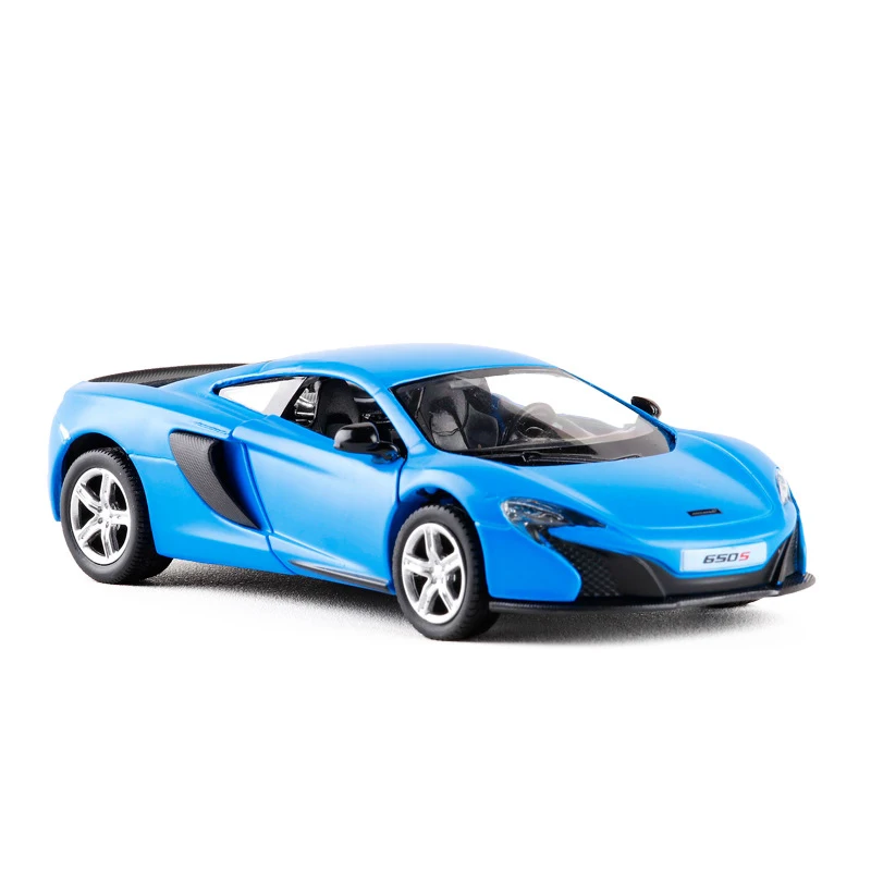 

High Simulation RMZ city 1/36 Matte blue Ver. UK Mclaren 650S Diecast Metal Car Alloy Toy With Pull Back For Gift Kid Collection