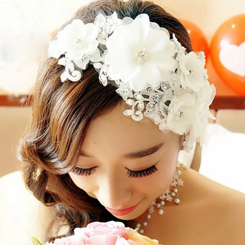 Цветок невесты волосы лоза жемчуг свадебные гребни диадемы повязка Кристалл головной убор для невесты Бисер свадебный головной убор для женщин ювелирные изделия