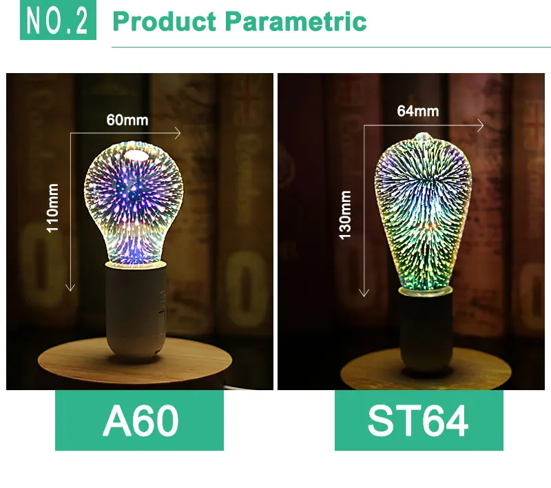 Светодиодный светильник лампы E27 3D фейерверк декоративные лампы Эдисона 220V вечерние лампа A60 ST64 G80 G95 G125 праздничный Новогодний Декор Светильник