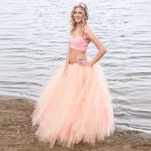 Сказочный розовые балетные пачки длинные юбки Saia Для женщин Тюлевая юбка макси пляжные длина паркета бальное платье взрослых юбки, изготовленные на заказ