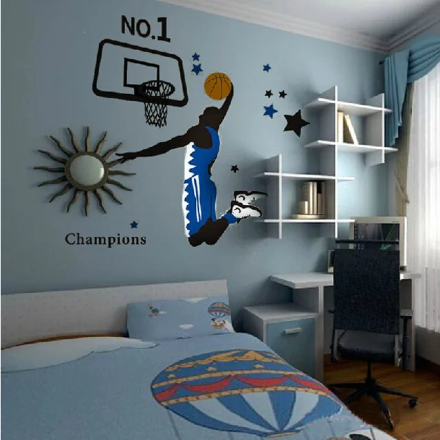 Neue [samstag Mall] sport Basketball Slam Dunk wandaufkleber jungen