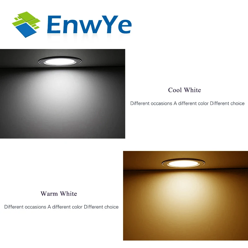 EnwYe светодиодный потолочный светильник серебристого цвета 5 Вт 7 Вт 9 Вт 12 Вт 15 Вт теплый белый/холодный белый Светодиодный светильник AC 220 В 230 в 240 В