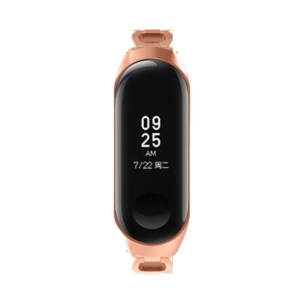 Браслет с цепочкой из нержавеющей стали Смарт часы ремешок для Xiaomi Mi Band 3