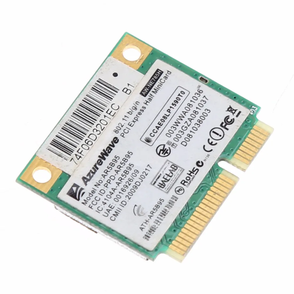 AR9285 AR5B95 половинной высоты Mini PCI-E 150 Мбит/с Беспроводной WLAN WiFi карта для Atheros