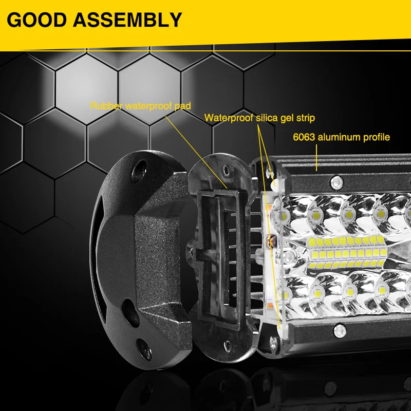 Тройной Ряд 120 Вт 7 дюймов светодиодный свет бар НАВОДНЕНИЕ Спот Combo луча 12 В 24 В автомобиль грузовик 4WD внедорожный ATV UTV УАЗ лодка " светодиодный свет работы лампы
