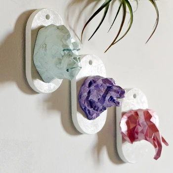 

animal desgin gypsum plaster silicone mold aroma plaster molds for car pendant concrete animal head mold