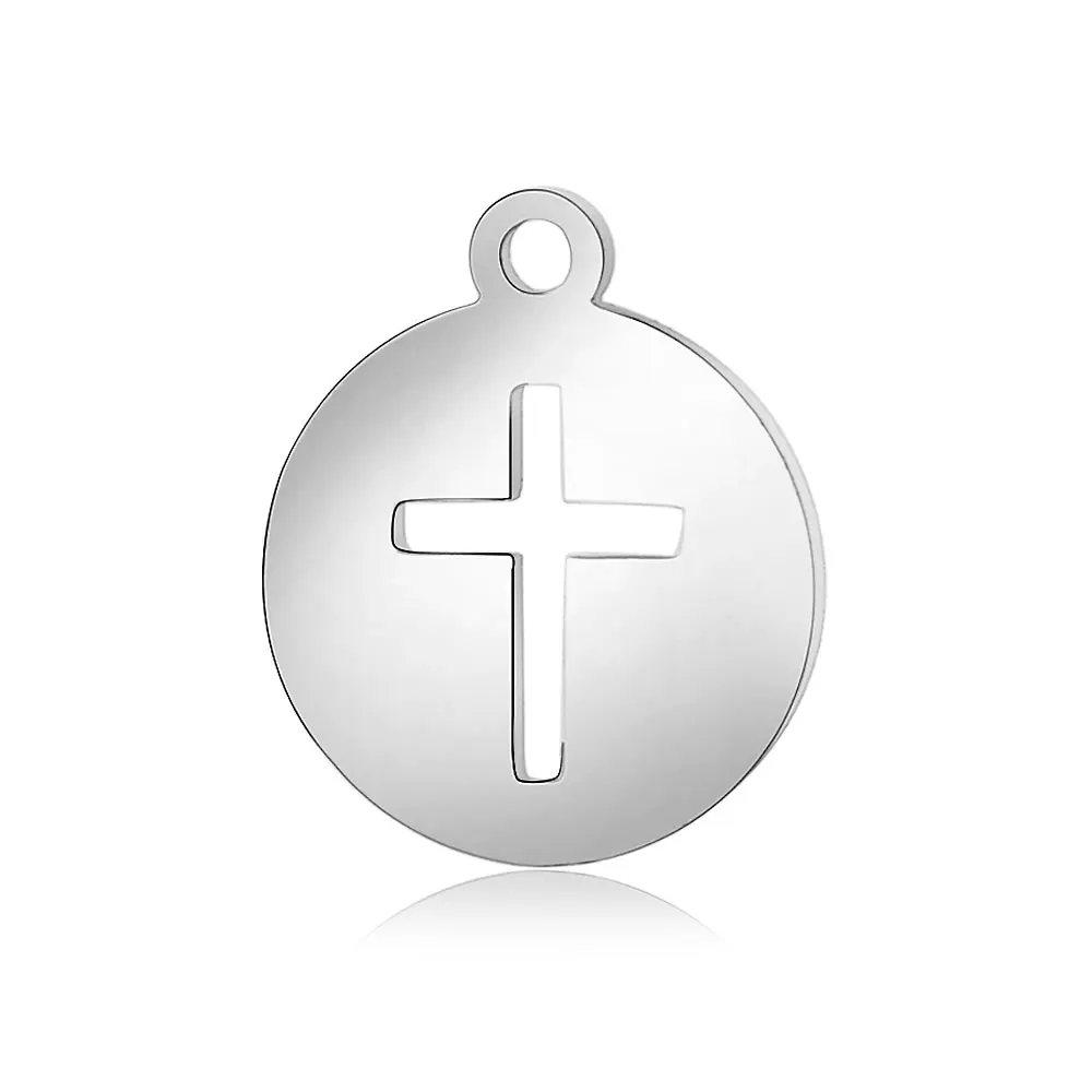 

10Pcs/lot Cross stainless steel pendant necklace DIY Charm Variety of styles can be single buy wholesale SLT066