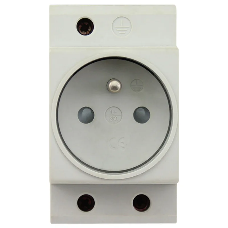 

French Type Rail Socket Din Rail Mount Power Modular Socket 16A 250V AC30 Socket Connector France Standard