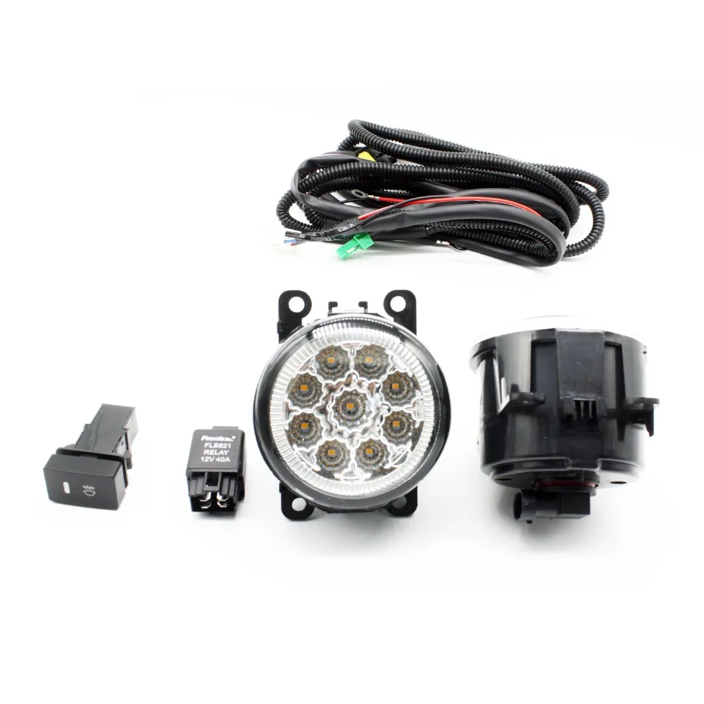 H11 Wiring Harness Sockets Wire Connector Switch + 2 Fog Lights DRL Front Bumper LED Lamp Yellow For LAND ROVER FREELANDER LR2 | Автомобили