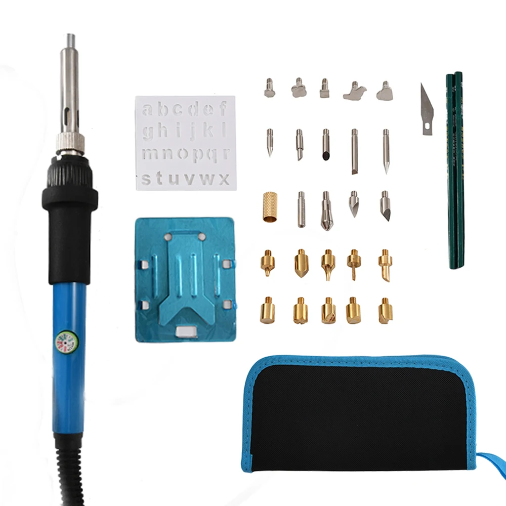 

44pcs 60w Pen Set Welding Soldering Iron Burning Carving Pyrography Tool Wood Embossing Soldering Tips Kit
