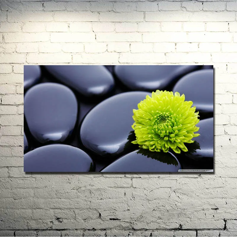 ZEN Stone Bamboo - Buddhism Art Silk Poster 13x24 24x43 Inches Pictures for Home Wall Decor 014 | Дом и сад