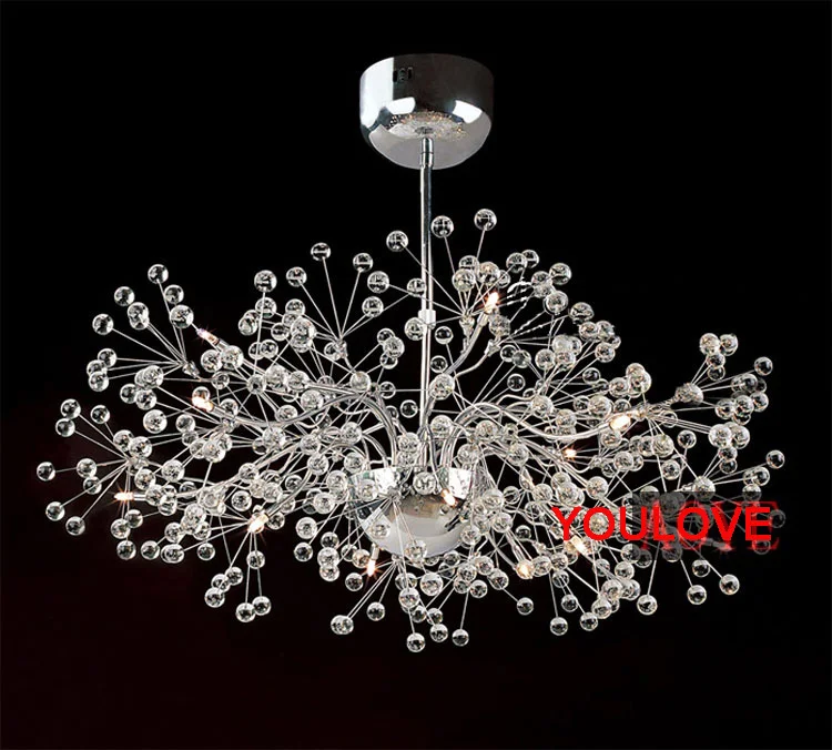 Modern Crystal Chandeliers Lights Fixture Romantic Flower Crystal Pendant Lamps Home Indoor Lighting 12 G4 Lamp D80cm 110V 220V