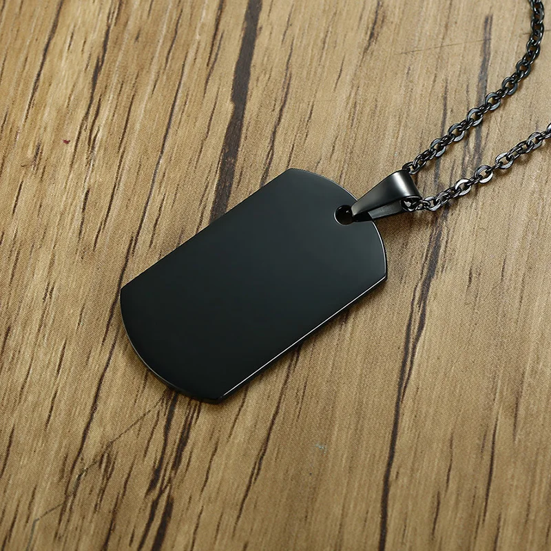 Пользовательский отпечаток Dogtag кулон из нержавеющей стали мужчины ожерелье в серебряном черном золотом персонализированные имя фото семья праздник подарки