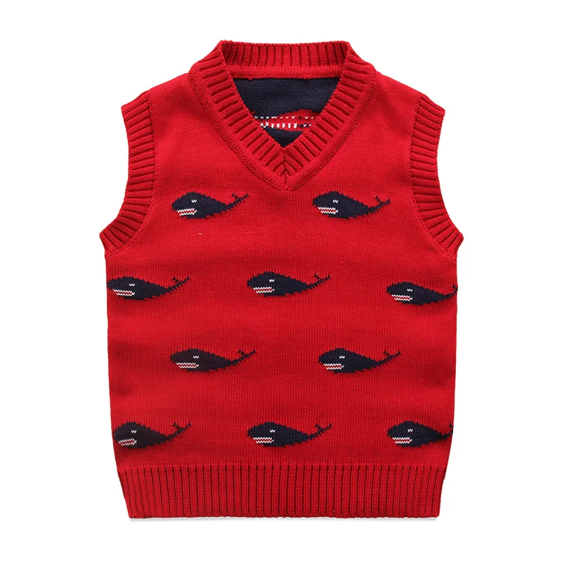 

2-9y baby boy sweater vests girl winter clothes college style v-neck pull enfant casual knitted waistcoat vetement fille hiver