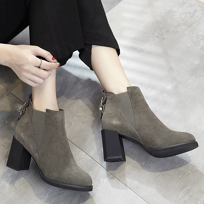 

Fine With 16Cm High Heels Women Boots 2017 Autumn And Winter New Stage Nightclub Wedding Shoes Short Boots S3764