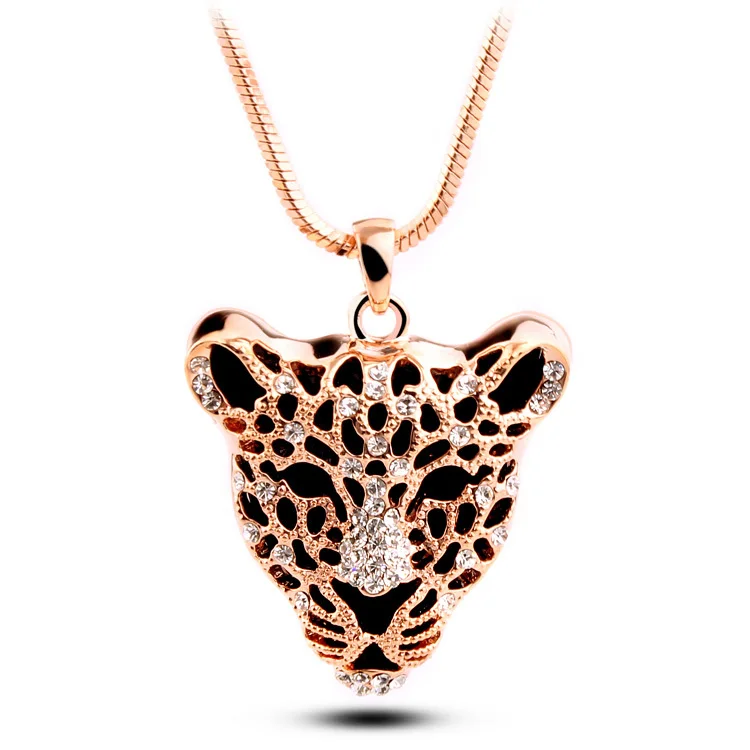 Магия ikery Высокое качество Золотой цвет цепи стразы леопард панда животное короткое ожерелье для женщин мужчин ювелирные изделия MKL5191 - Окраска металла: Gold