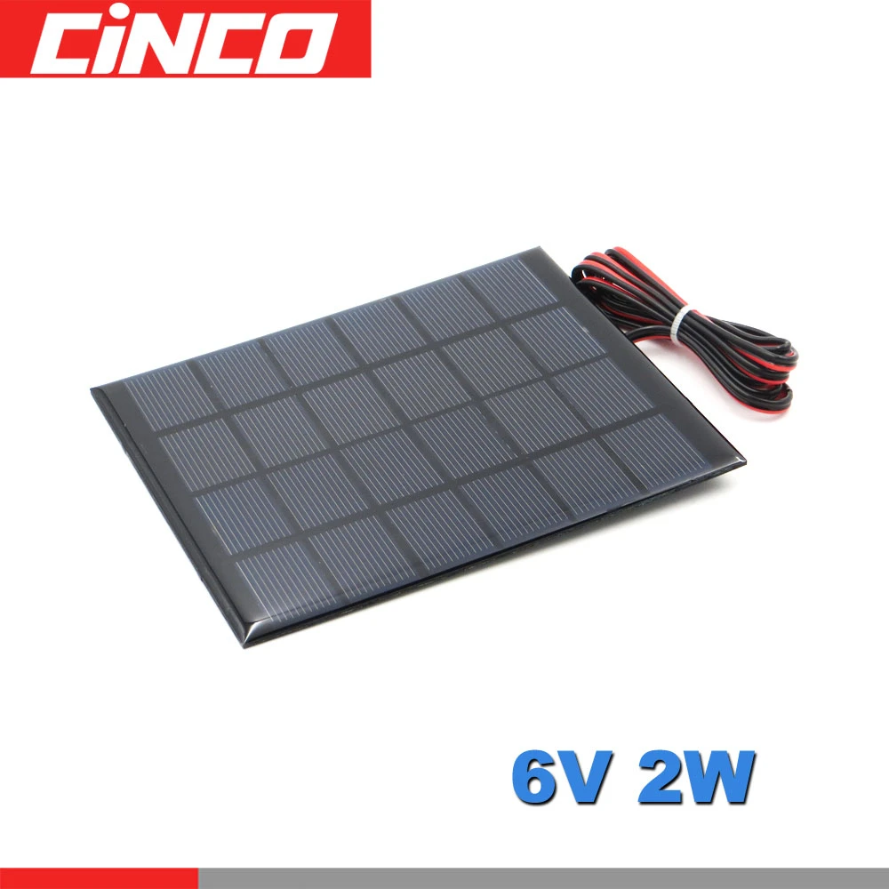 6 V 2 Watt W extend wire Solar Panel 