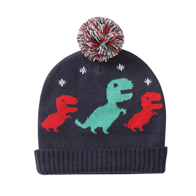 Dinosaurs Cartoon Baby Beanie Hat Knitted Warm Boys Beanie Hat Cute