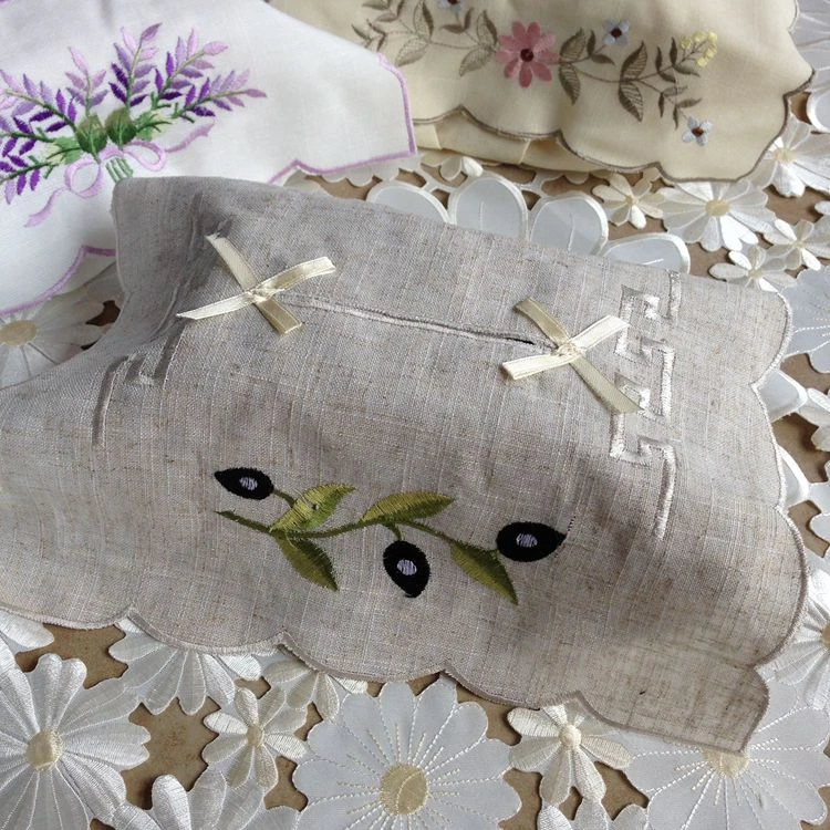 オリーブデザインのティッシュボックス紙ティッシュボックスカバー刺繍リネンのティッシュケース紙ホルダー Tissue Case Tissue Box Coverpaper Tissue Box Aliexpress
