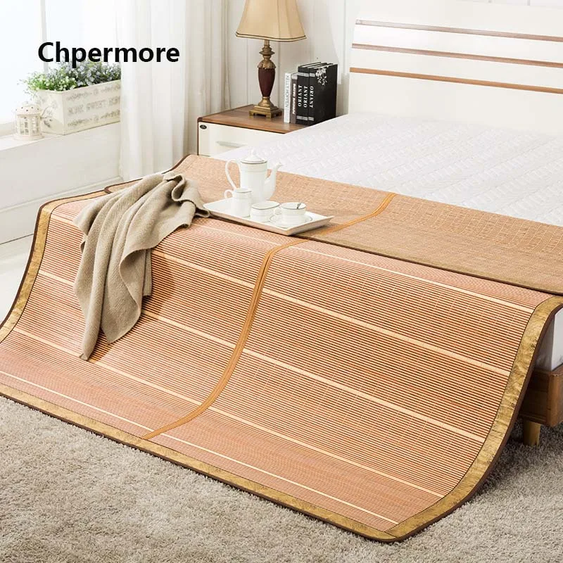 Chpermore 100% الطبيعي الخيزران المراتب متعددة وظيفة الوجهين طوي الصيف الباردة فراش الملك الملكة التوأم بالحجم الكامل