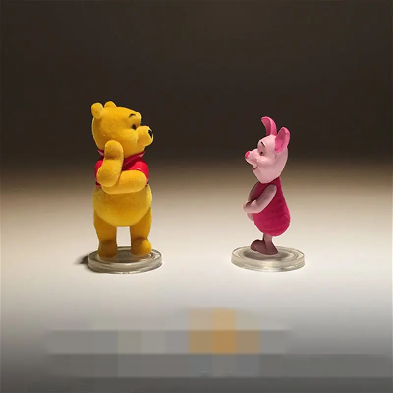 24 шт. 5 см Eeyore Ослик тигровый поросенок и Медведь Фигурка Игрушки Флокирование украшение игрушка - Цвет: two design