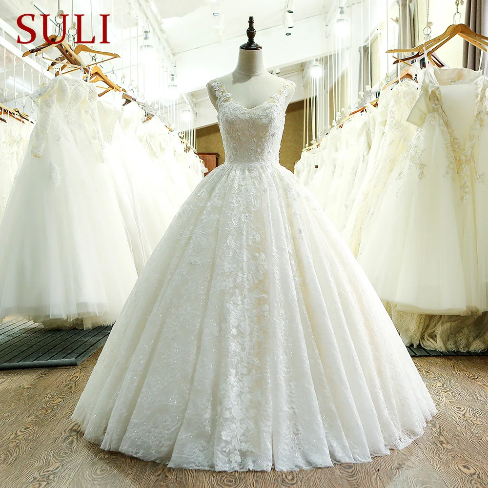 SL-221 Новое поступление милое кружевное свадебное платье с вырезом