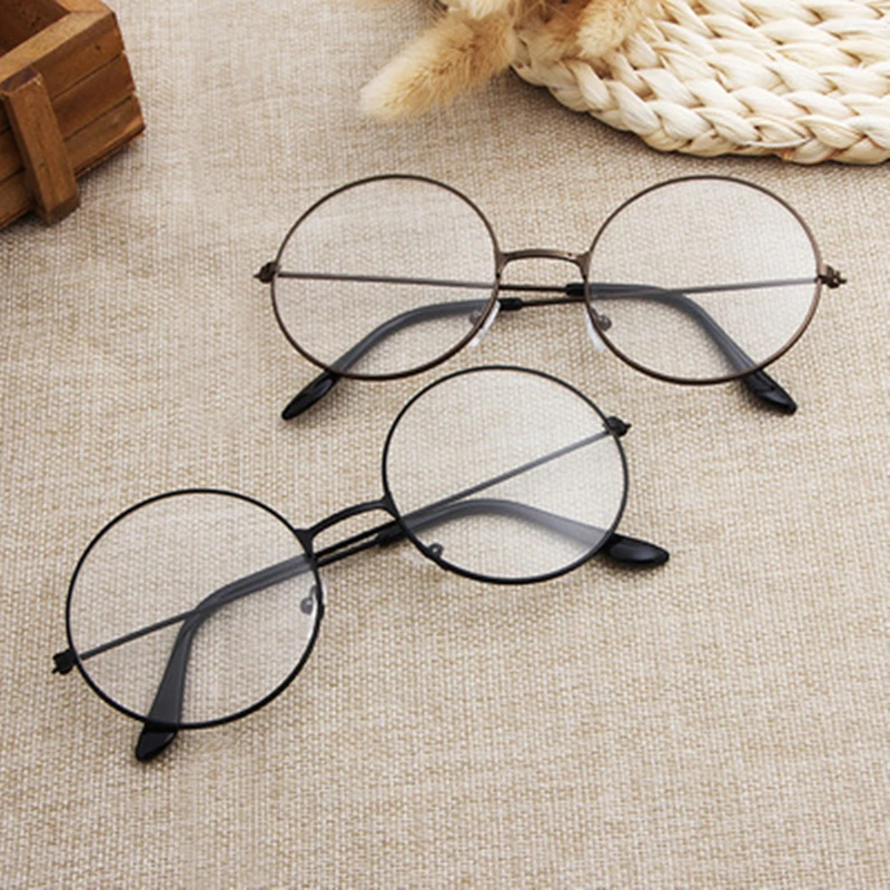 KPAY New Classic Flat Myopia Optical Mirror Simple Metal Women Men Fashion Glasses Frame Vintage Glasses Frame Round Lens